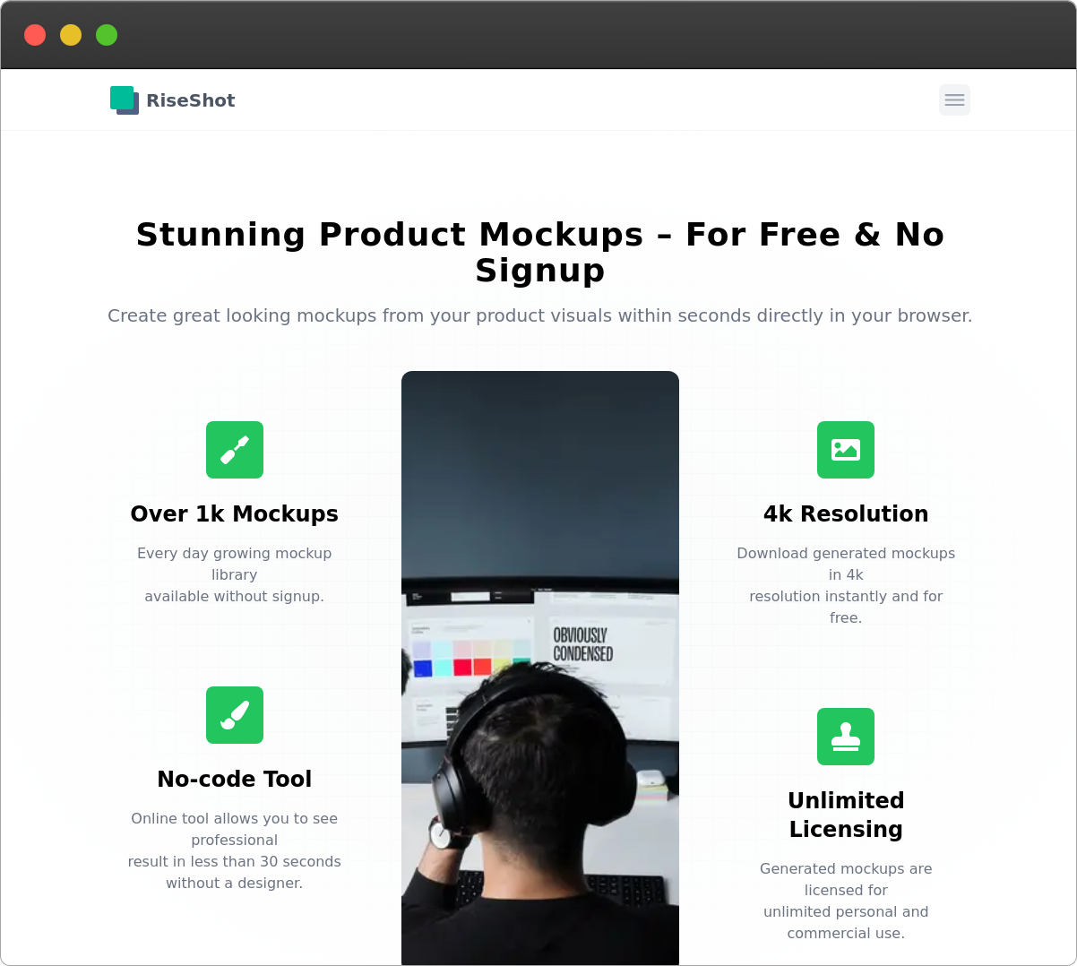 RiseShot is the best free alternative to SmartMockups