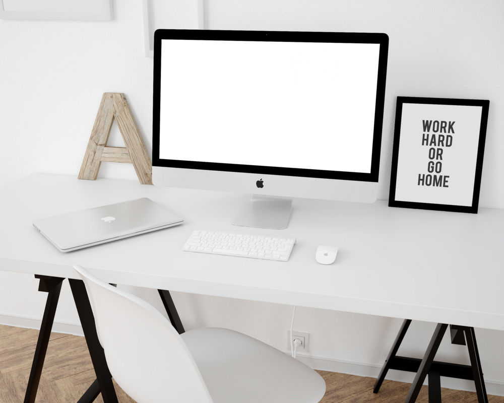 Desktop Mockup: pale desktop