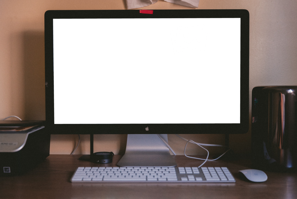Desktop Mockup: desktop pc in the house corner table