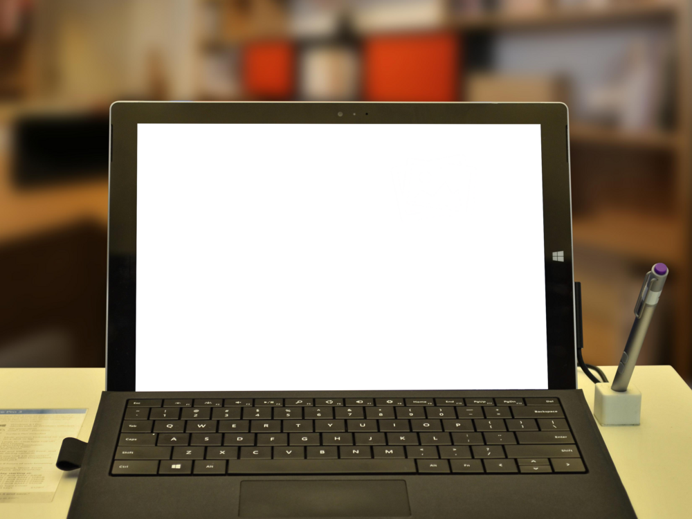 Laptop Mockup: flowery laptop