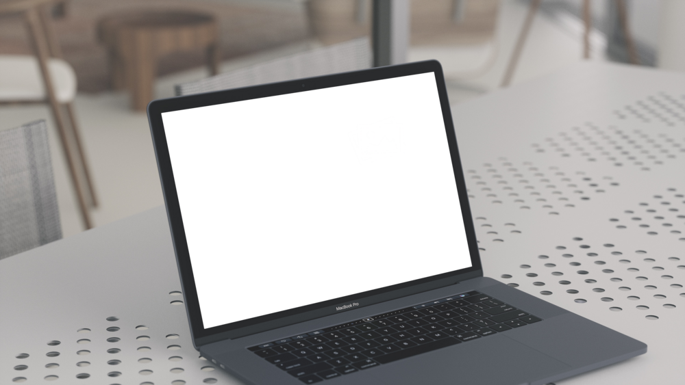 Laptop Mockup: gray macbook on the desk