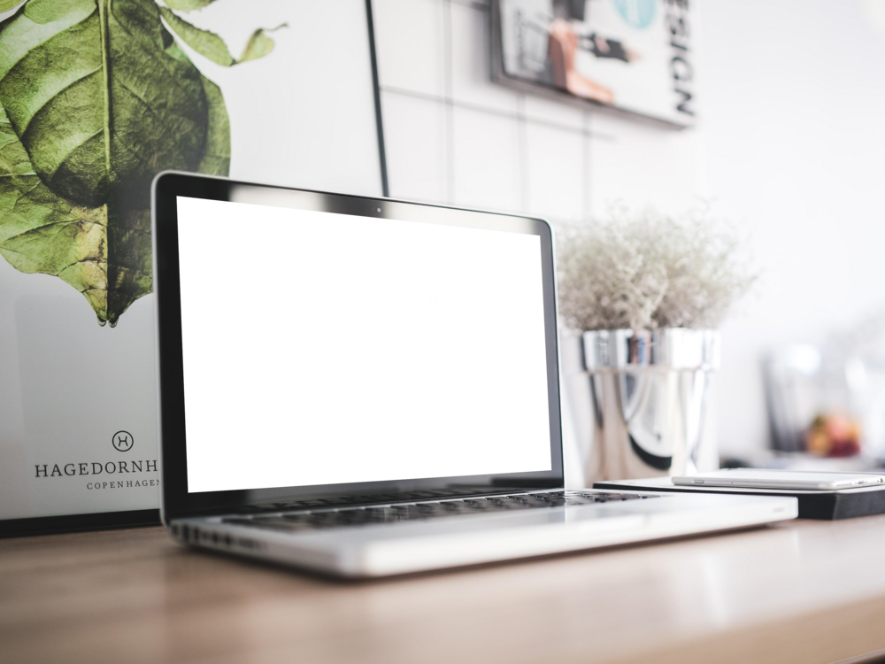 Laptop Mockup: ill laptop green stand