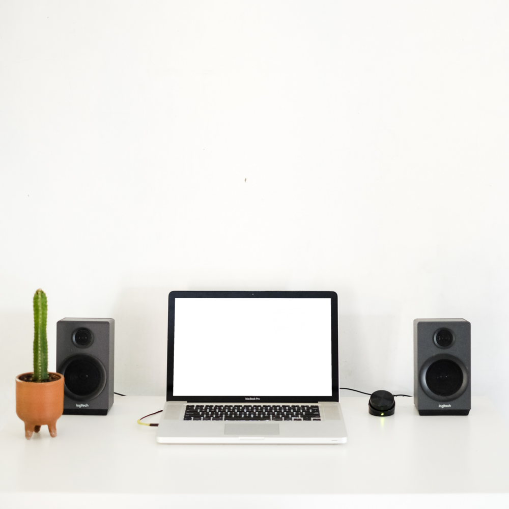 Laptop Mockup: laptop in clean office desk