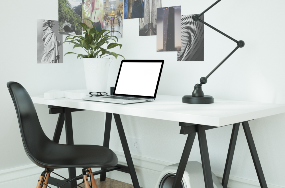 Laptop Mockup: passionate laptop modern desk