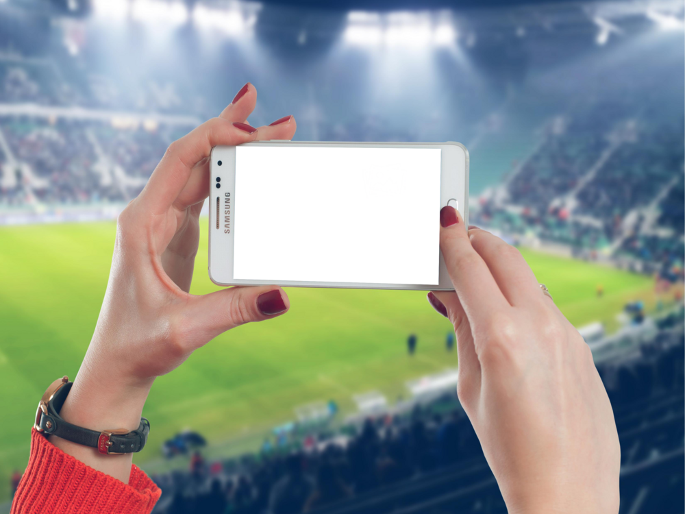 Mobile Mockup: flickering mobile soccer