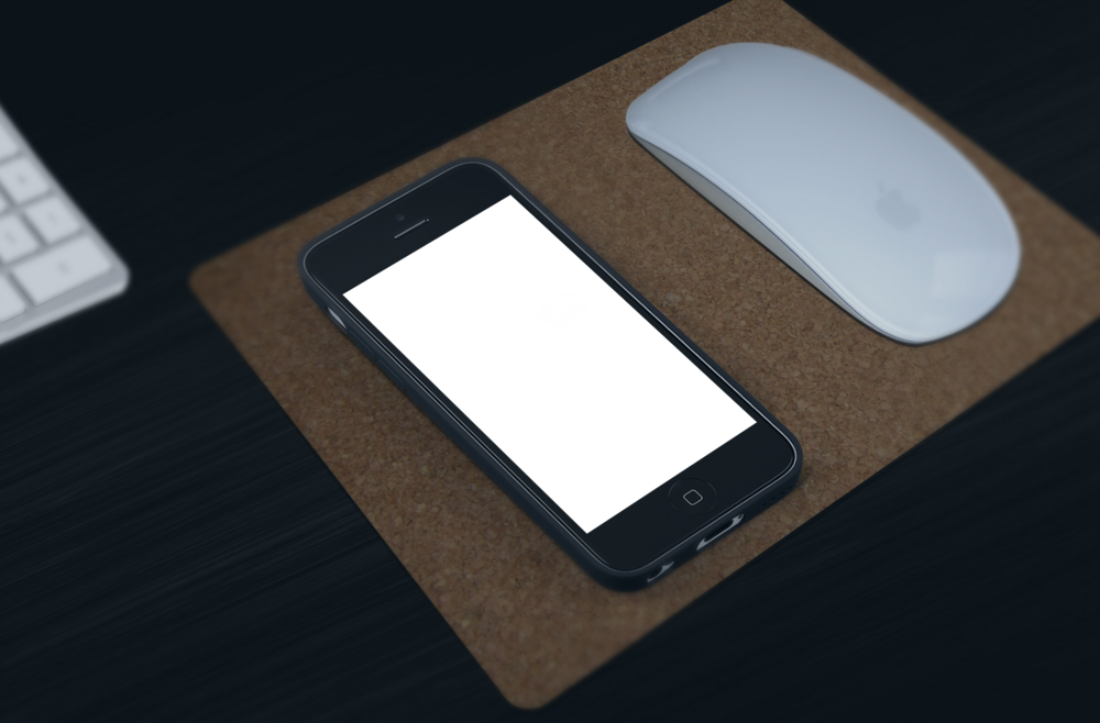 Mobile Mockup: peaceful mobile wood matt