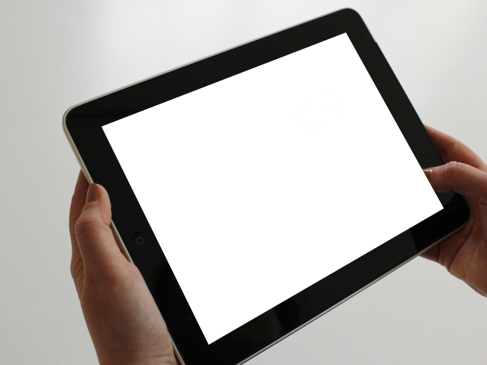 Tablet Mockup: brown tablet